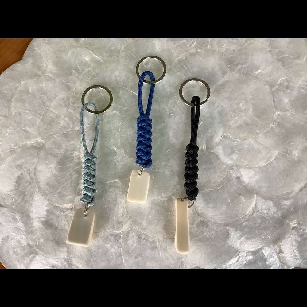 Nautical Nantucket Ivory Braided Keychains
